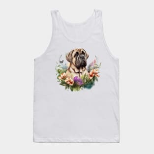 Bull Mastiff Floral Tank Top